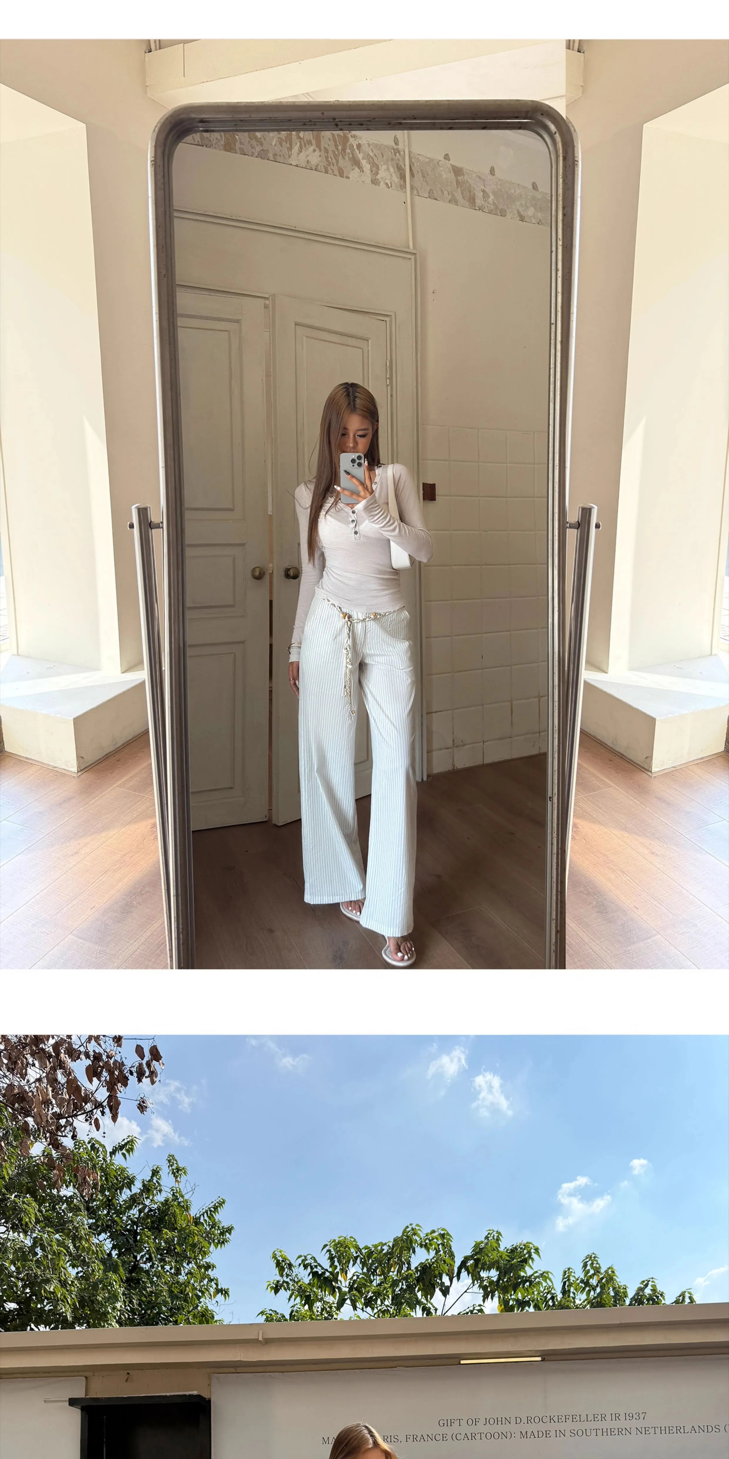 Audwyn Striped Casual Loose Straight Wide Leg Pants