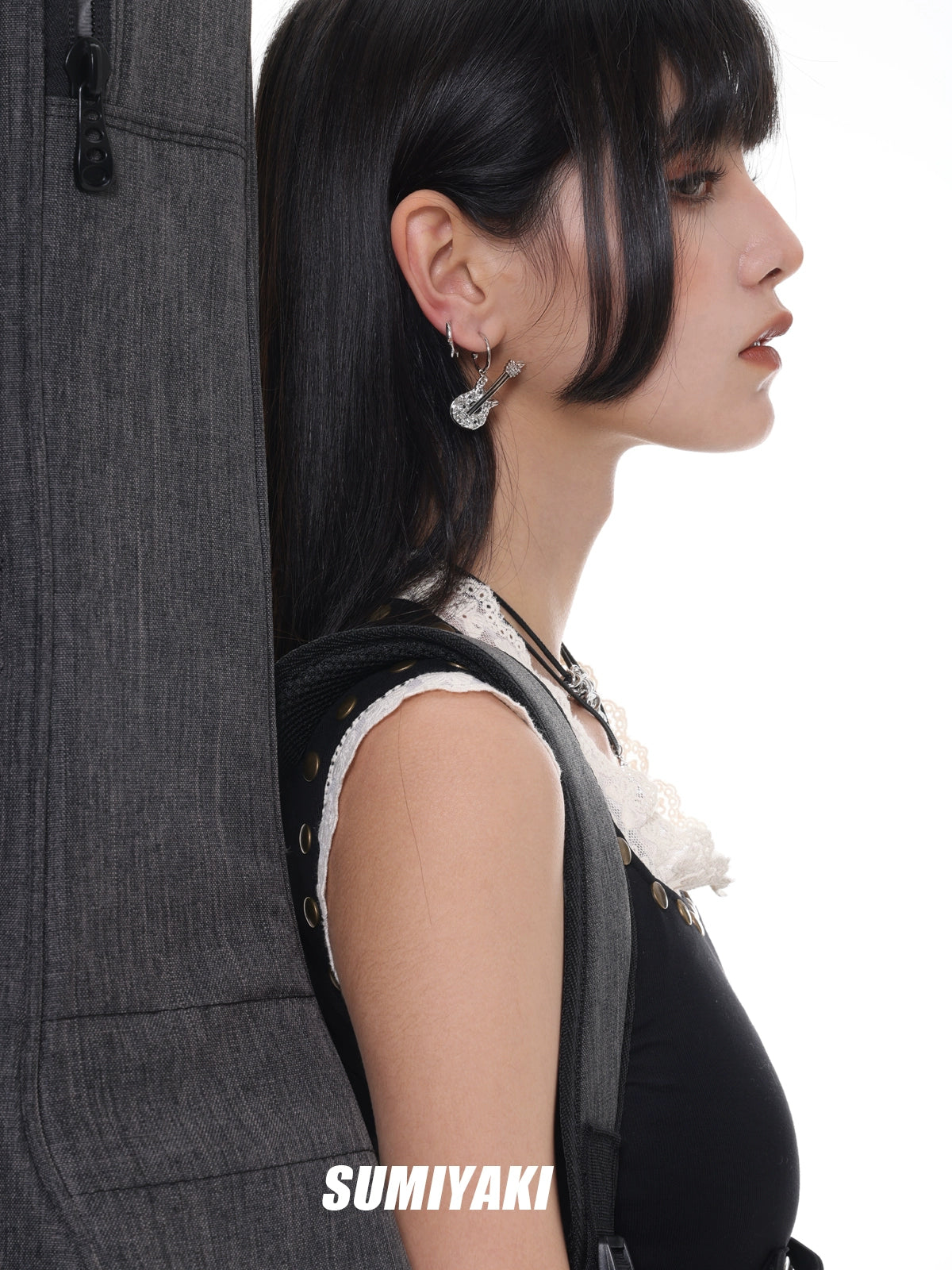 Five Kills Rock Guitar S925 Punk Earrings