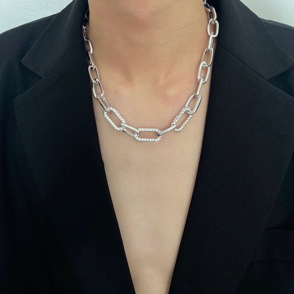 Cuban Diamond Splicing Clavicle Necklace