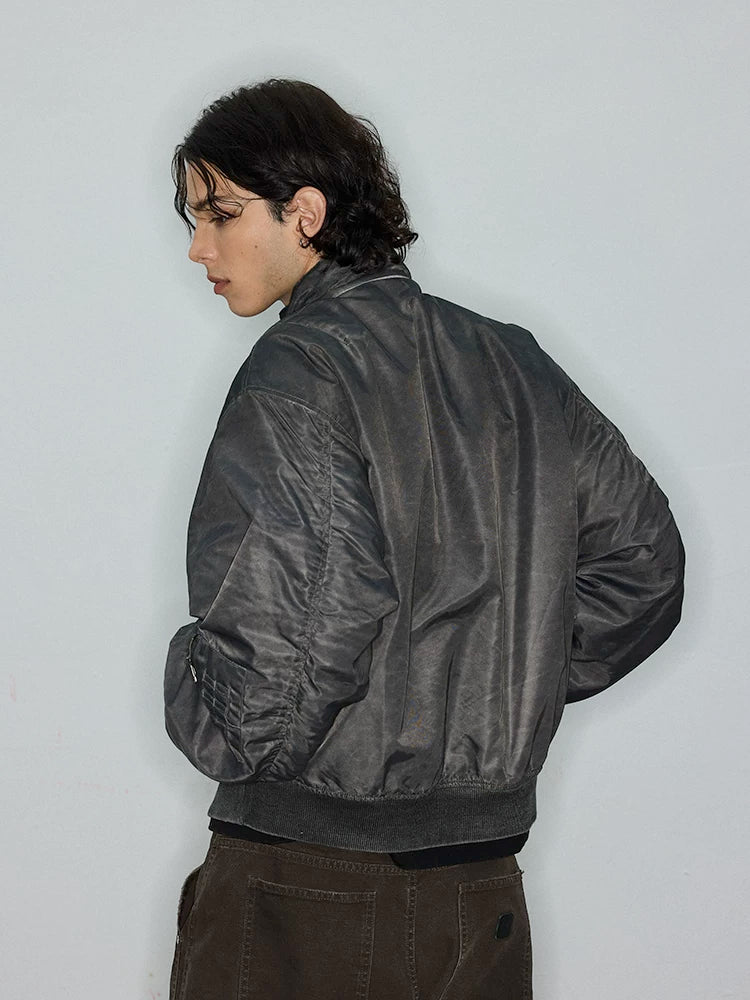 ATHIRI Washed Dyed Bomber Cotton MA1 Flight Jacket
