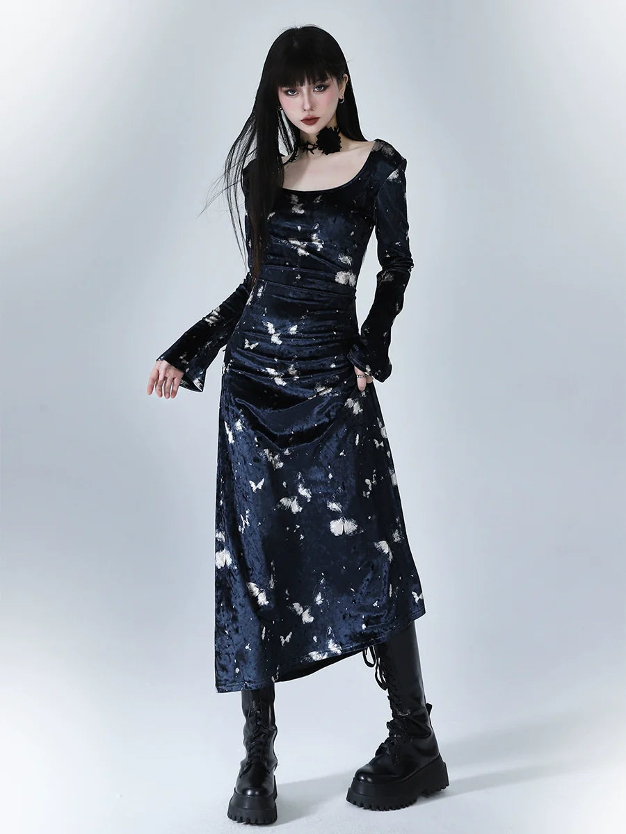 LADYGHOST Vintage Velvet Dress