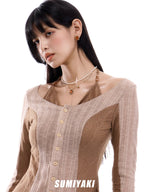 SUMIYAKI Vintage Embossed Amber Earrings