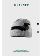 MUCUNXI Wool Blend Dachshund Jacquard Knit Beanie