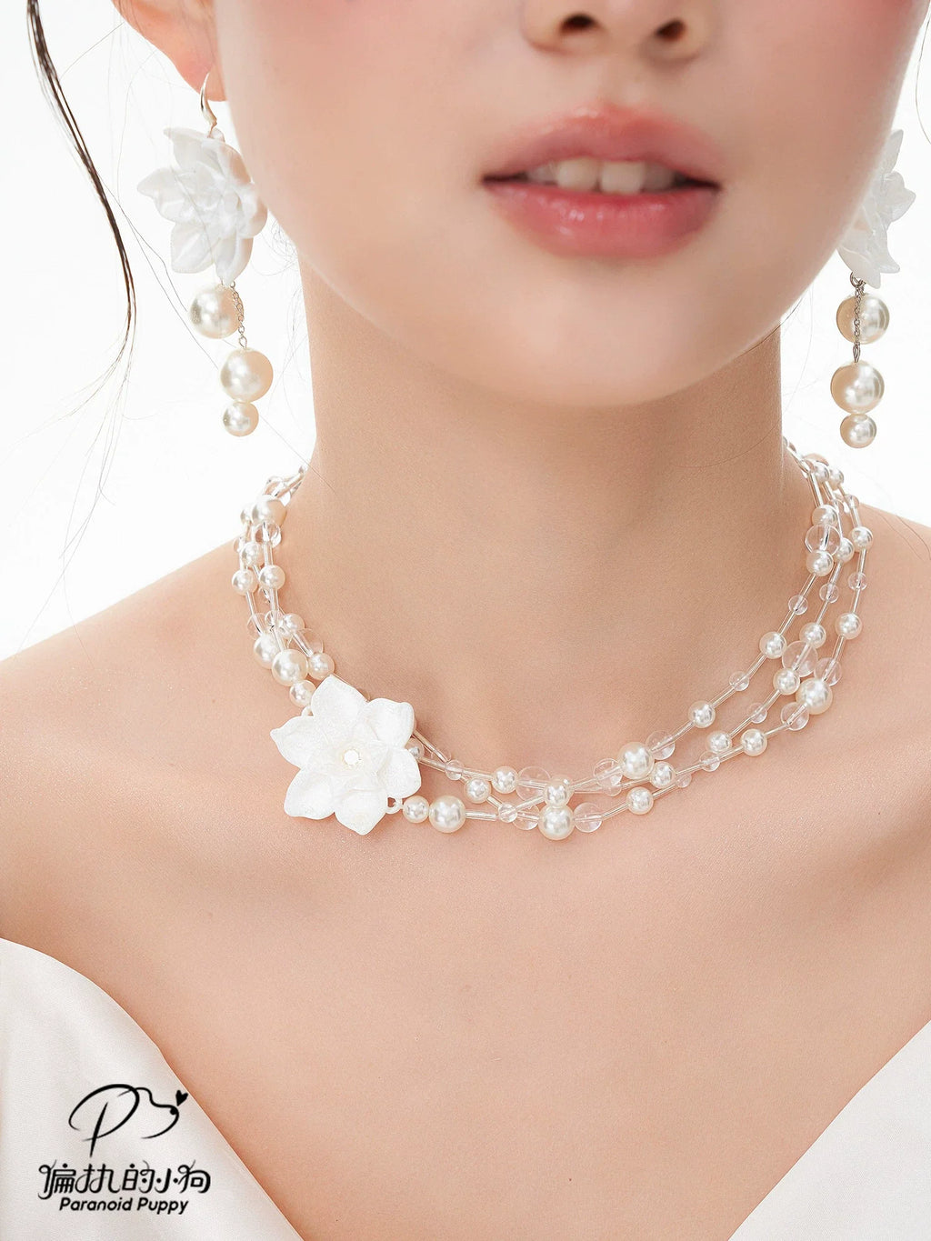 ParanoidP Flower Pearl Light Luxury High Sense Stacking Necklace