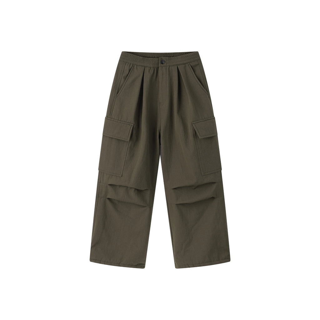 Anniehall Fleece Thickened Large Pocket Vintage Thermal Pants