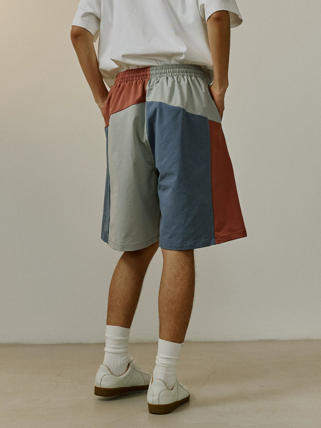 LR MADE Irregular Contrasting Sports Shorts