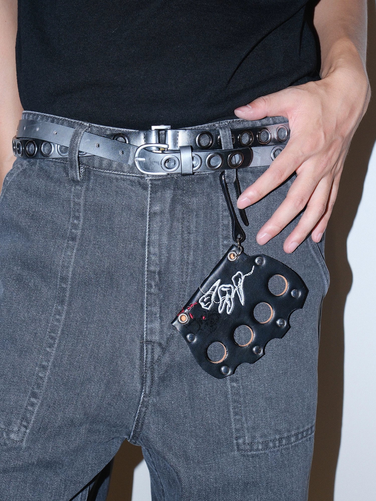 Darkblue Store Leopard Print Rivet Tiger Keychain Trouser Chain