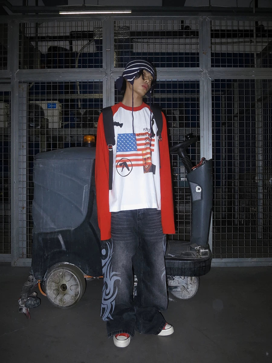 RAINMAKE APHEX TWIN Spoof Raglan Long Sleeve