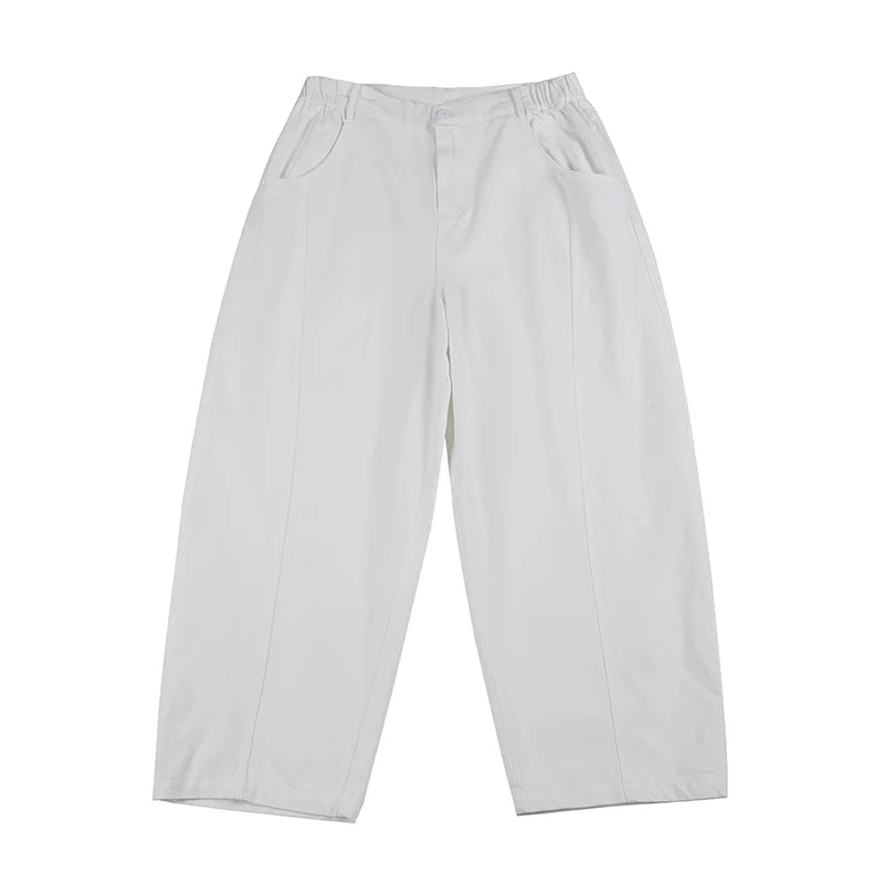 NOEARS Vintage Elastic Waist Loose Wide Leg Jeans