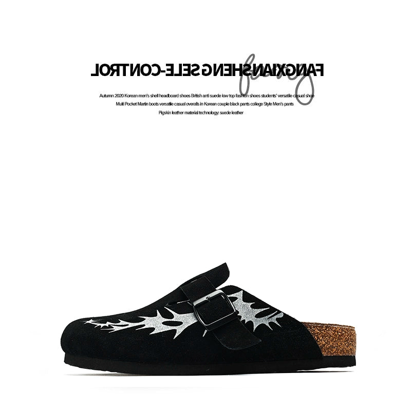 Mr.Fang flame Sanhuo Suede Flames Clogs