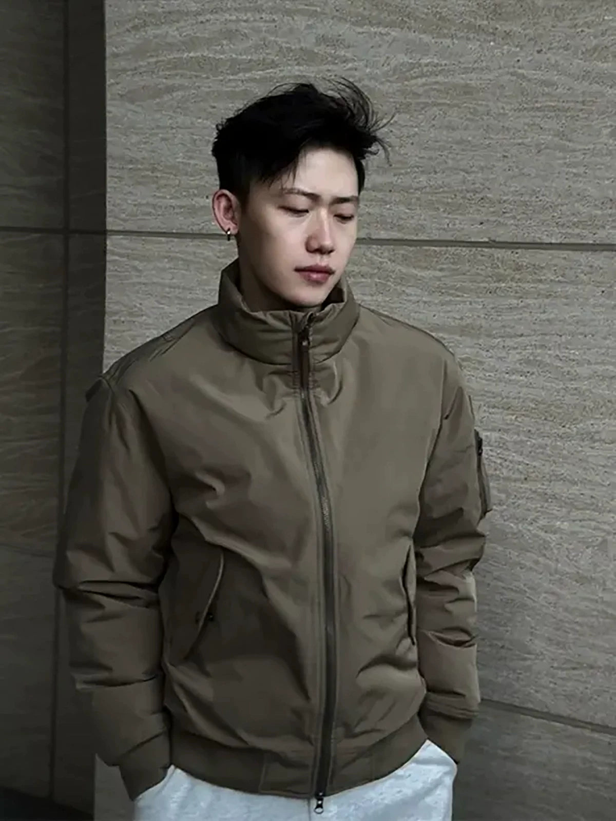 sostine Military Water Repellent White Duck Down Jacket