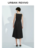 URBAN REVIVO Temperament Back Zipper Waist Sleeveless Dress
