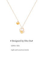Oho Ou Kitten Good Persimmon Peanut Light Luxury Necklace
