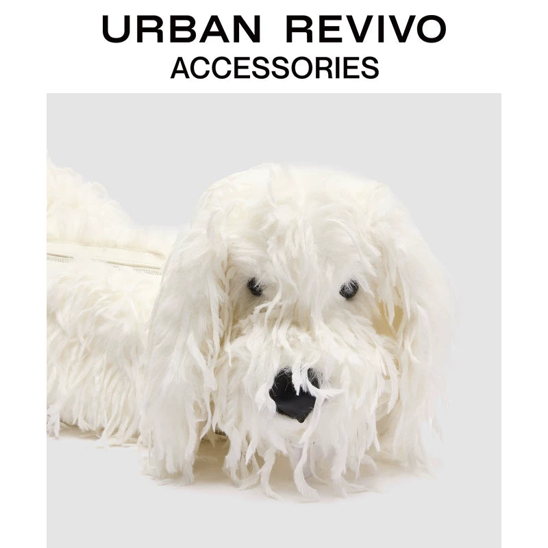 Urban Revivo Fun Plush Dog Crossbody Bag
