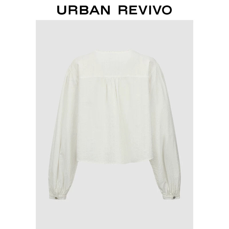 Urban Revivo Floral Embroidered Lace Shirt