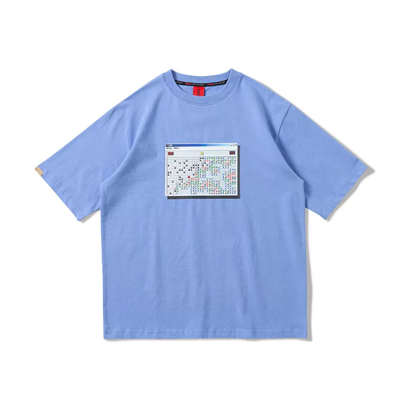 OSCill Minesweeper Printed Two Color Couple T-Shirt
