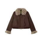 Chemical Girl Removable Collar Distressed Leather Short Jacket