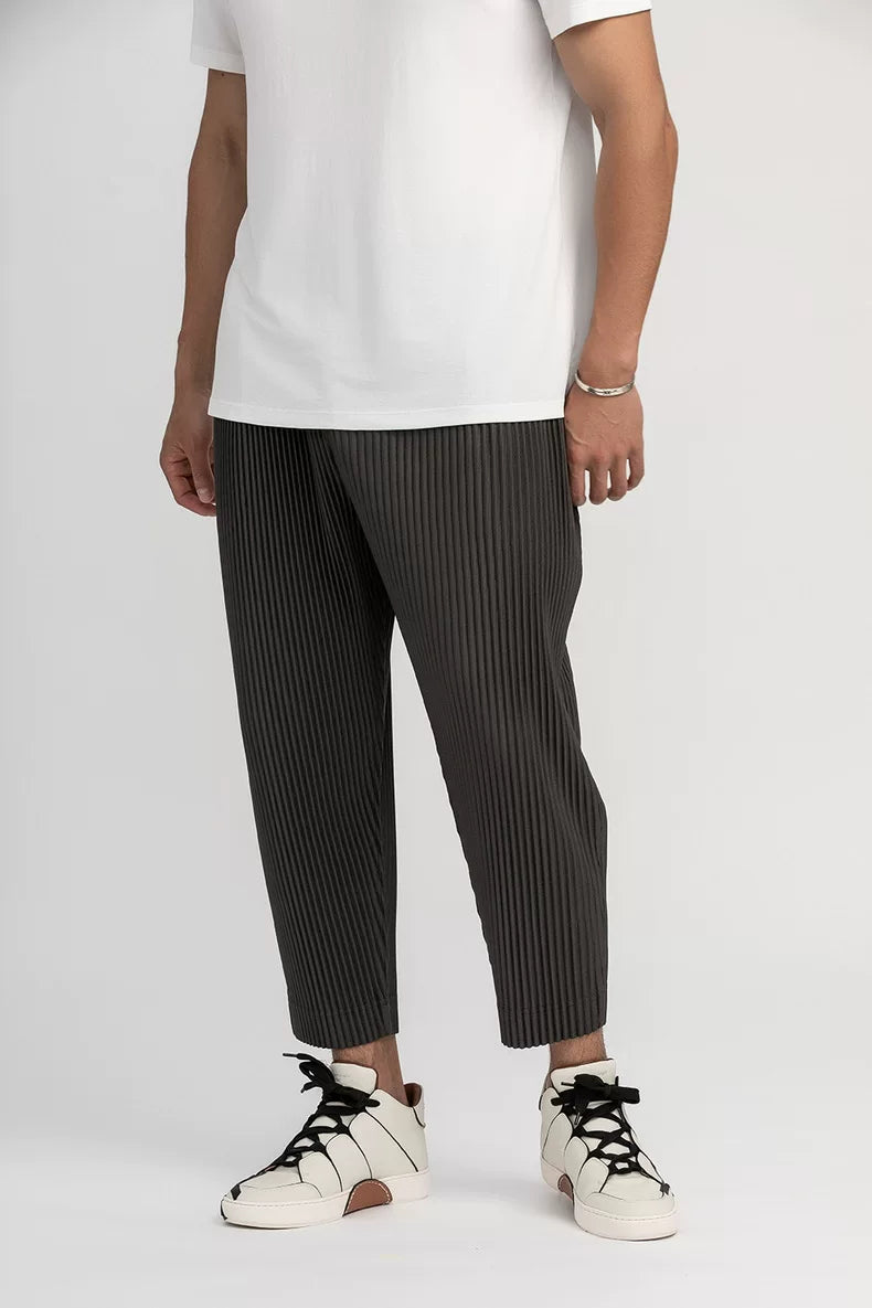 IMAGISM Japanese Non Miyake JF149 Pleated Thin Drapey Nine Point Pants