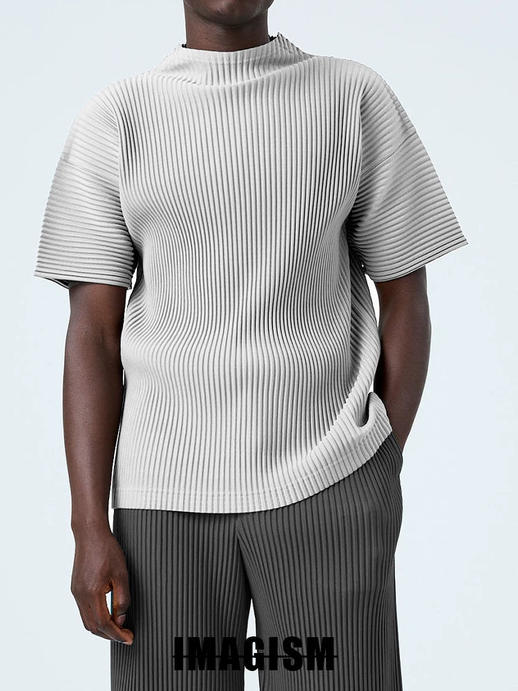 IMAGISM Non Miyake Pleated Half Turtleneck Short Sleeve JK123