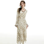 Imone Floral Waist Irregular Flared Sleeve Dress