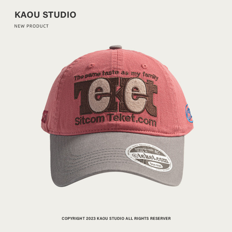 KAOU TeKet Pink Color-block Letter Cap