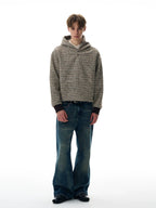 A PUEE Retro Small Fragrant Woven Hooded Sweater