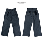 CENSMADE Wool Blend A-Line Wide-Leg Trousers