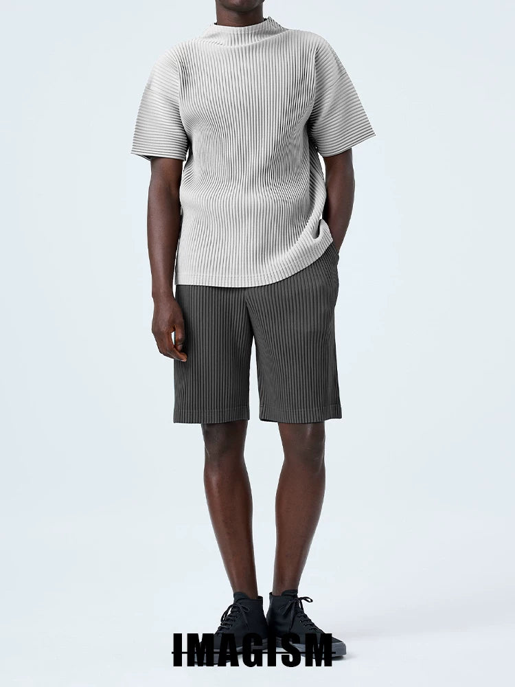 IMAGISM Non Miyake Pleated Half Turtleneck Short Sleeve JK123