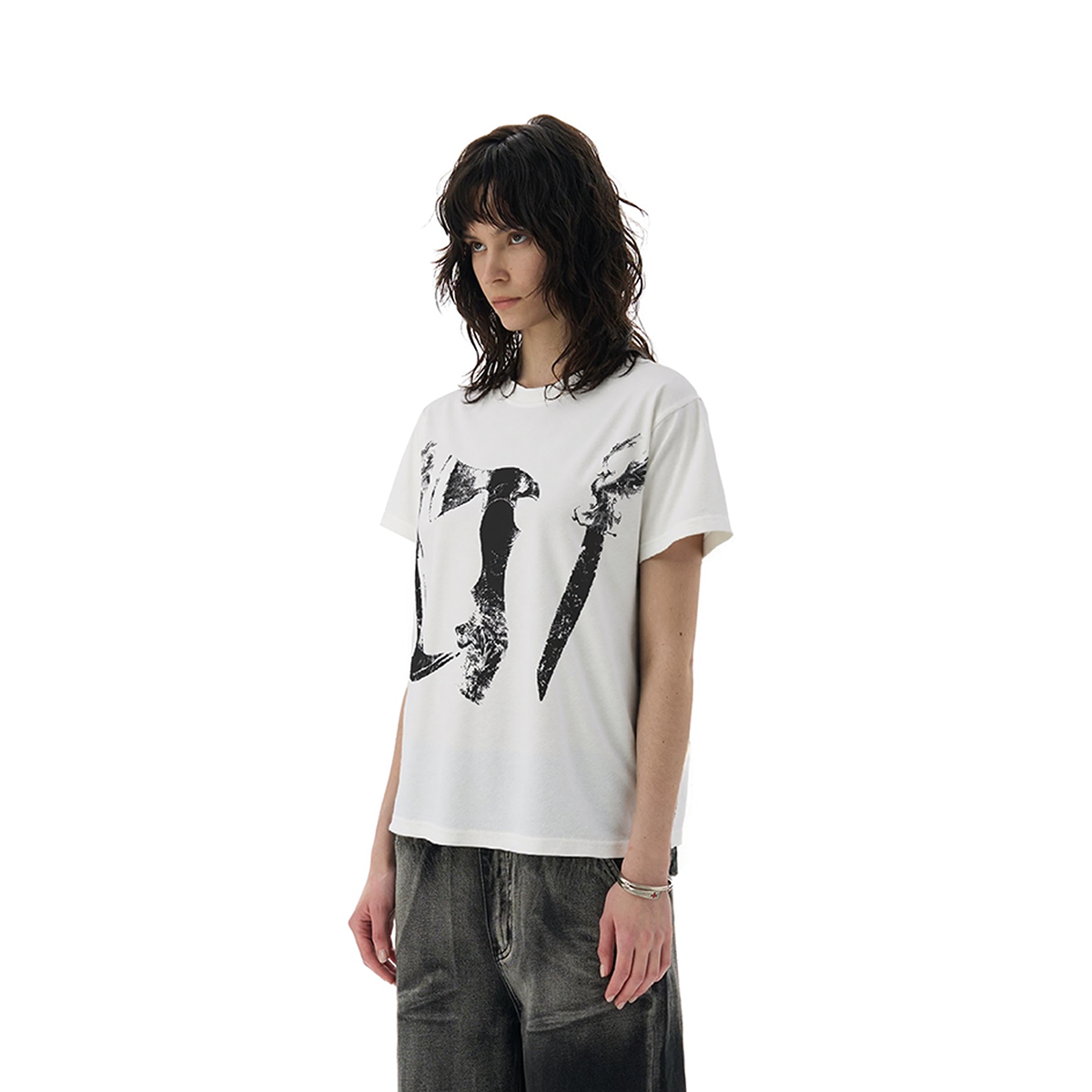 HISIDEA Casual Loose Digital Printing Tee