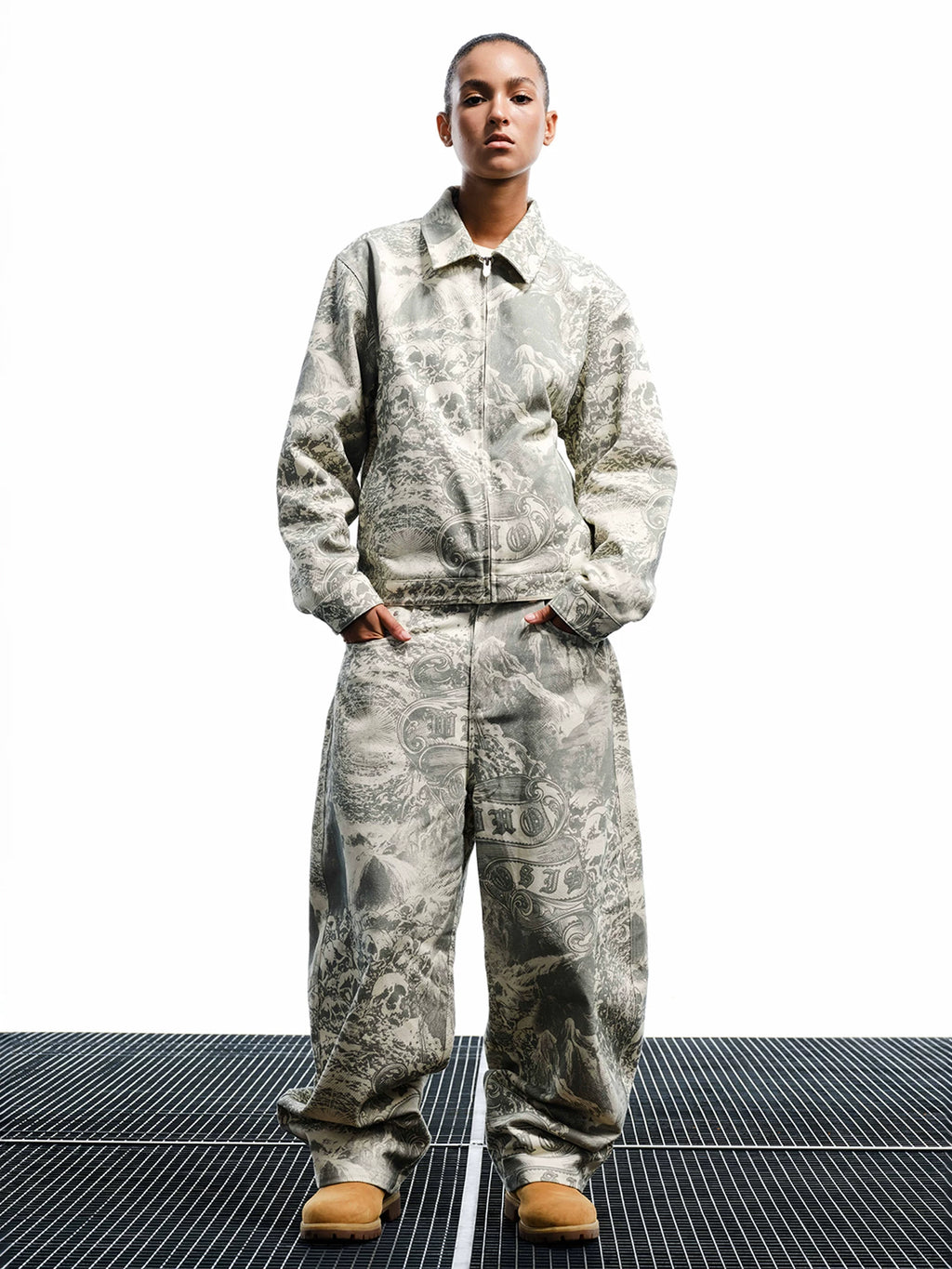 WHOOSIS Full-Print Suit Lapel Jacket