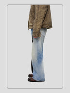 HANQIAORJI First-layer Cowhide Square Head Height-increasing Leather Shoes