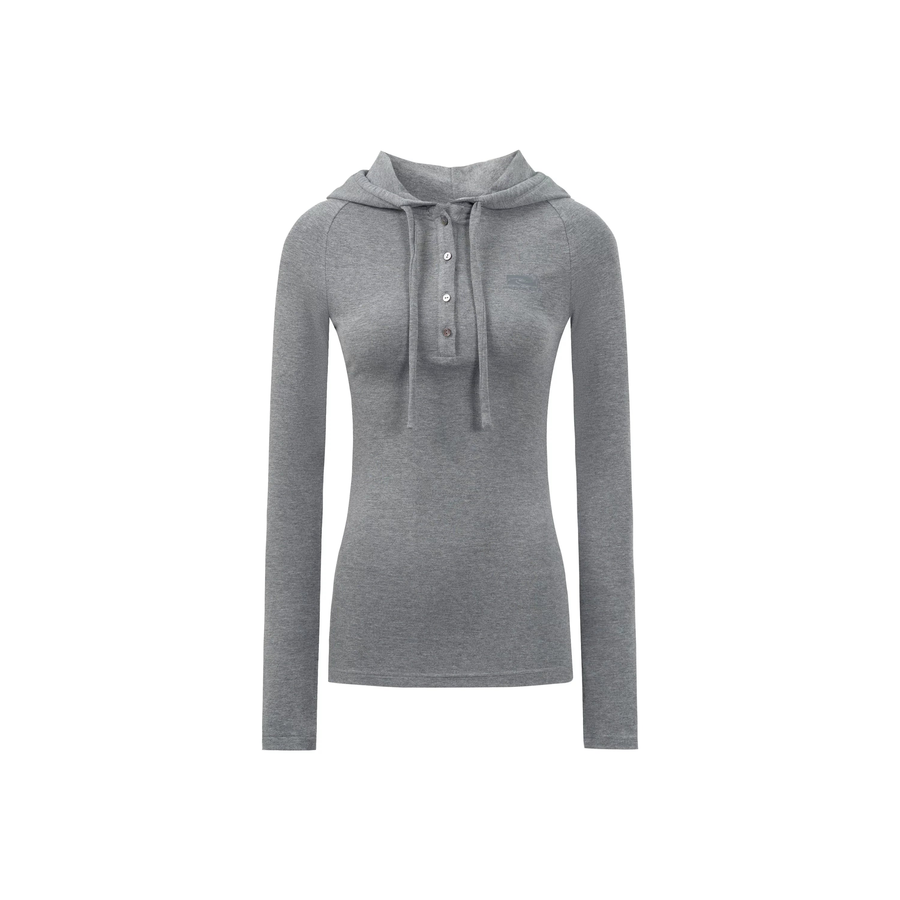 RECOLETA Retro Slim Henley Knit Long Sleeve Tee