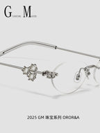 GM Rimless Womens Glasses Smart Frame Myopia Ready