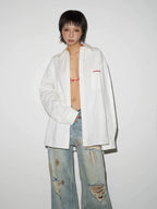 MICHINNYON Embroidered Alphabet Shirt Casual Jacket