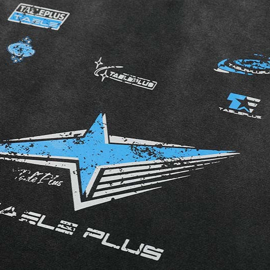 High Street Racing Letter Print Plaid Splice Fake Two-Piece Long-Sleeve Tee