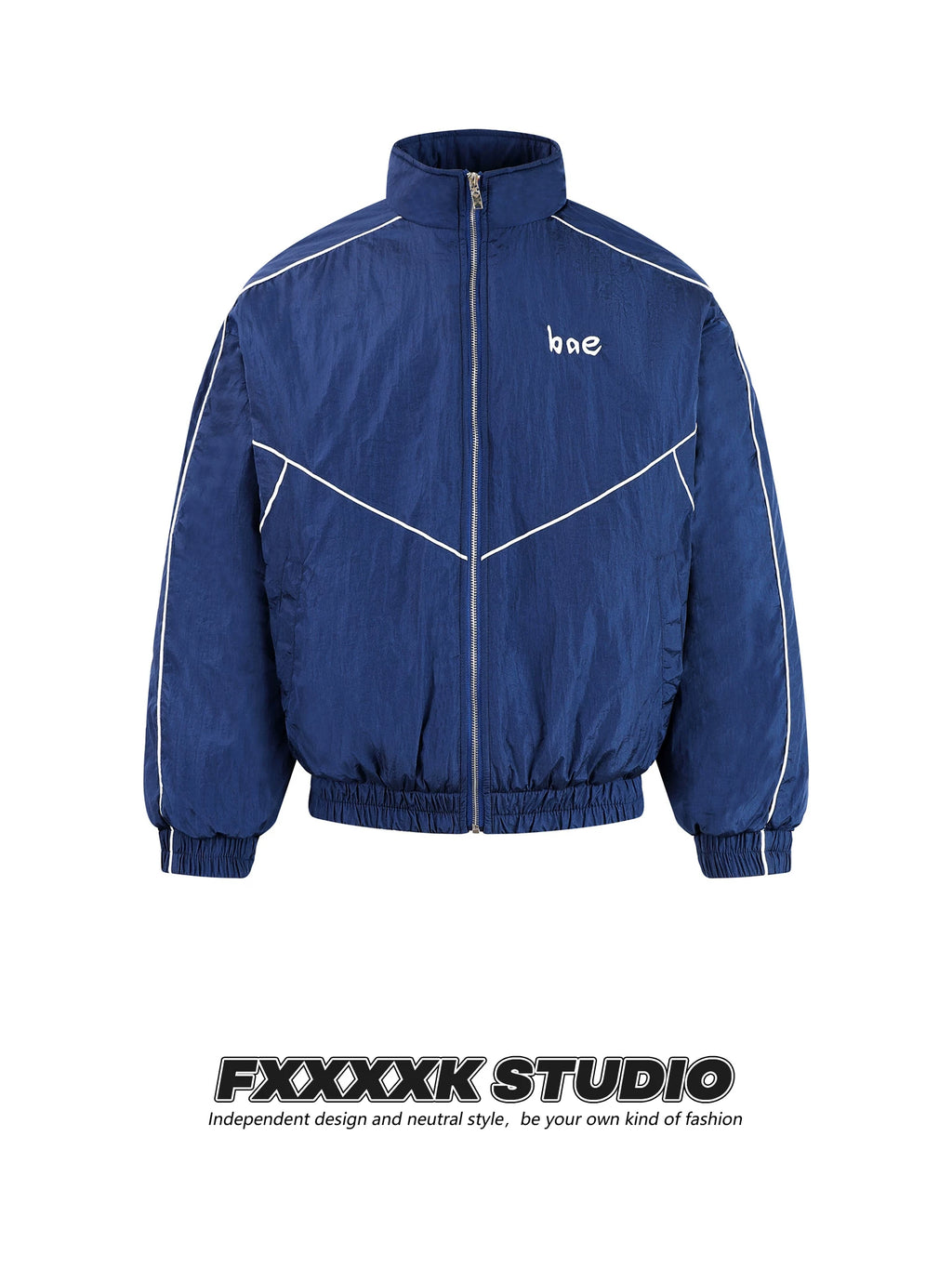 FXK Original Embroidered Letter Splicing Quilted Jacket