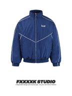 FXK Original Embroidered Letter Splicing Quilted Jacket