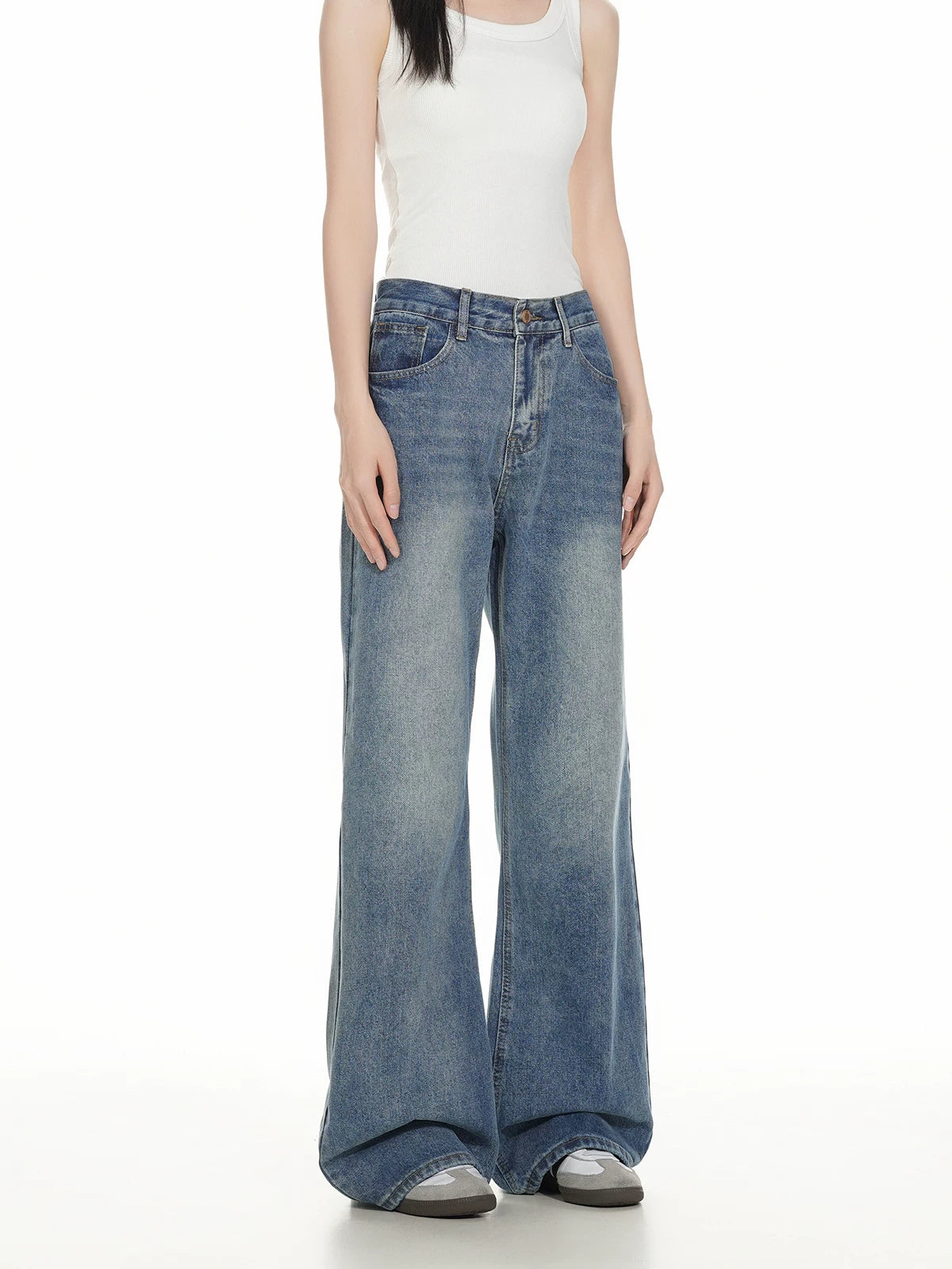 KKBBU Cleanfit Blue Slightly Flared Wide Leg Jeans