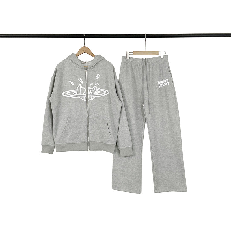 Broken Planet velvet hoodie & pants set