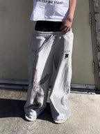 Y2K Double-Waist Embroidered Street Sweatpants