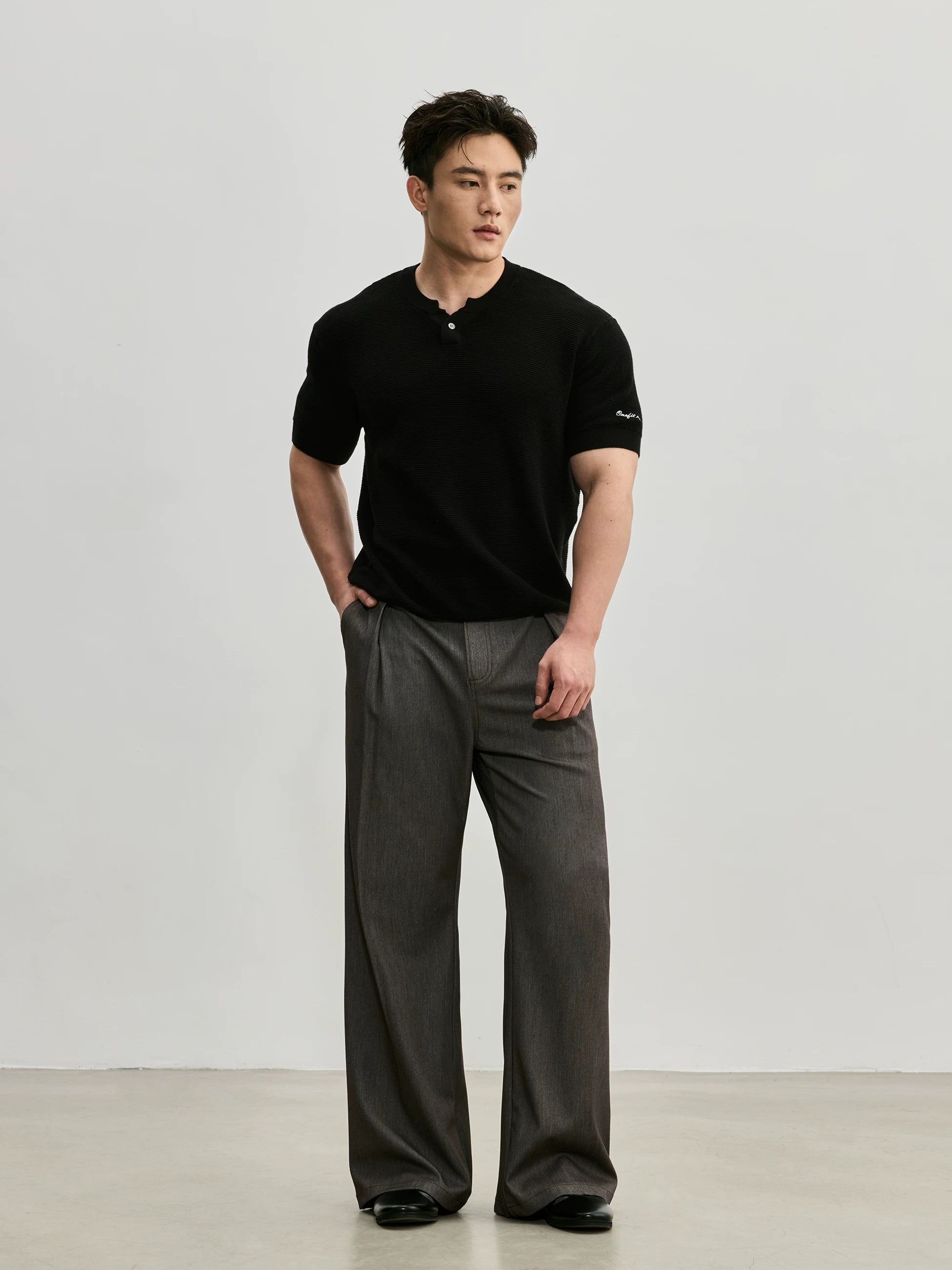 ONEFIT MAX American Casual Henry Collar Knit Short Sleeve