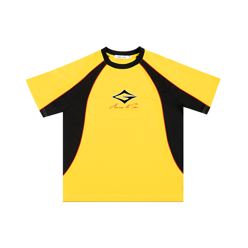 AVENUESON Three Color Embroidered Logo Short Sleeve Jersey T Shirt