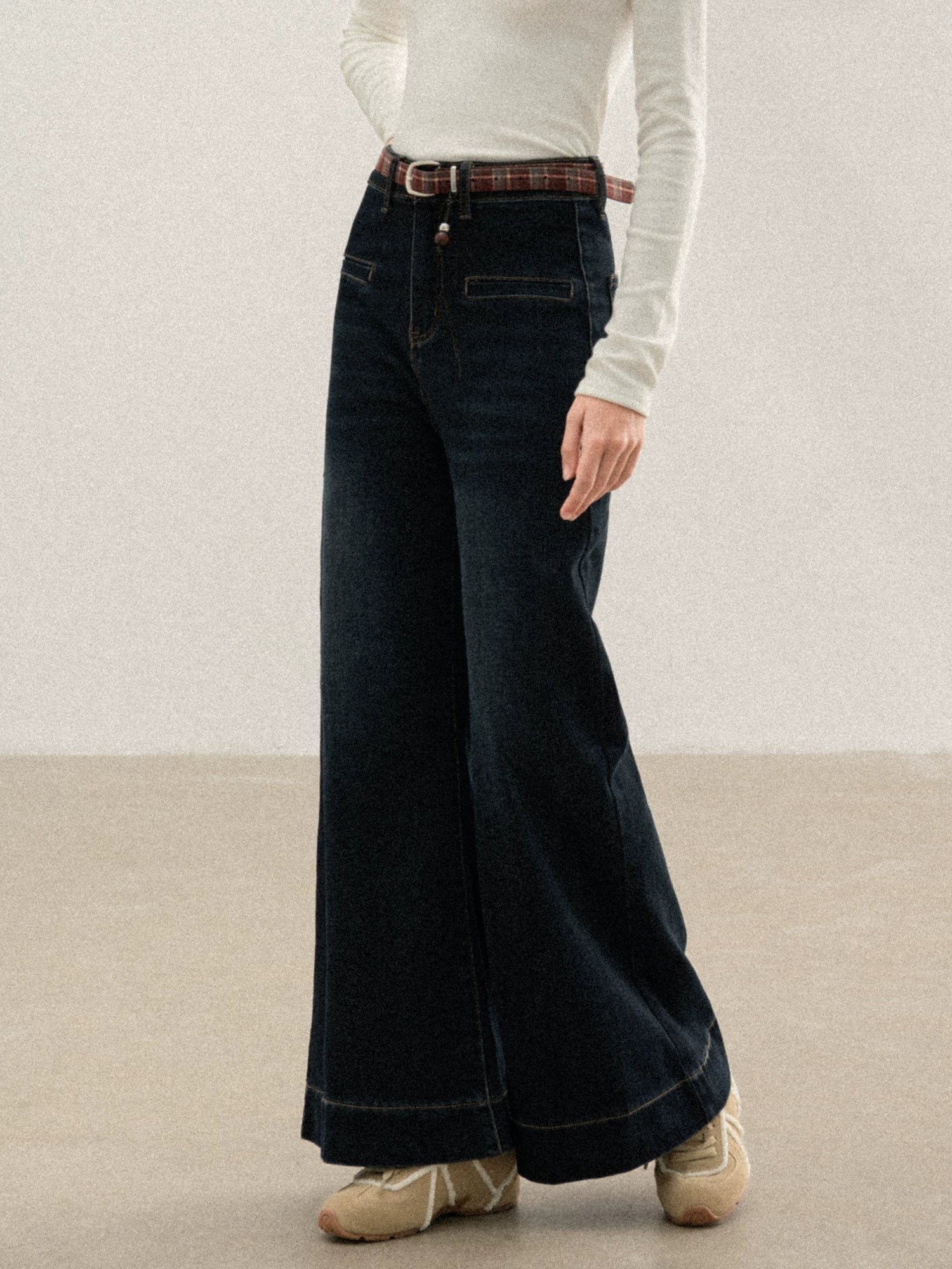 cantonstory Korean Retro Bootleg Jeans