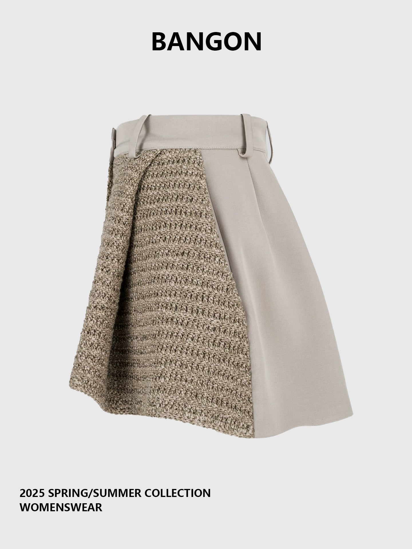 BANGON Knitted Vest High-Waist Sleeveless Two-Piece Set