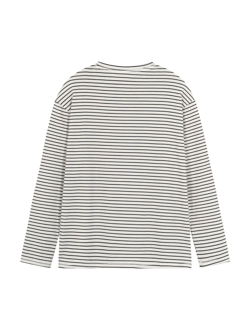 RECOLETA Tencel Striped Henley Long Sleeve Tee