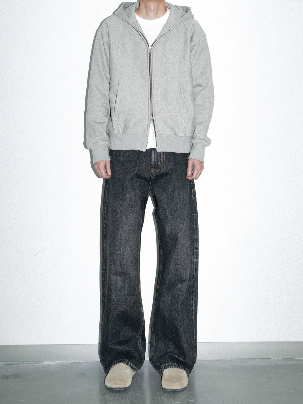 PLUS NO LOGO Casual Simple Zipper Hoodie Sweater