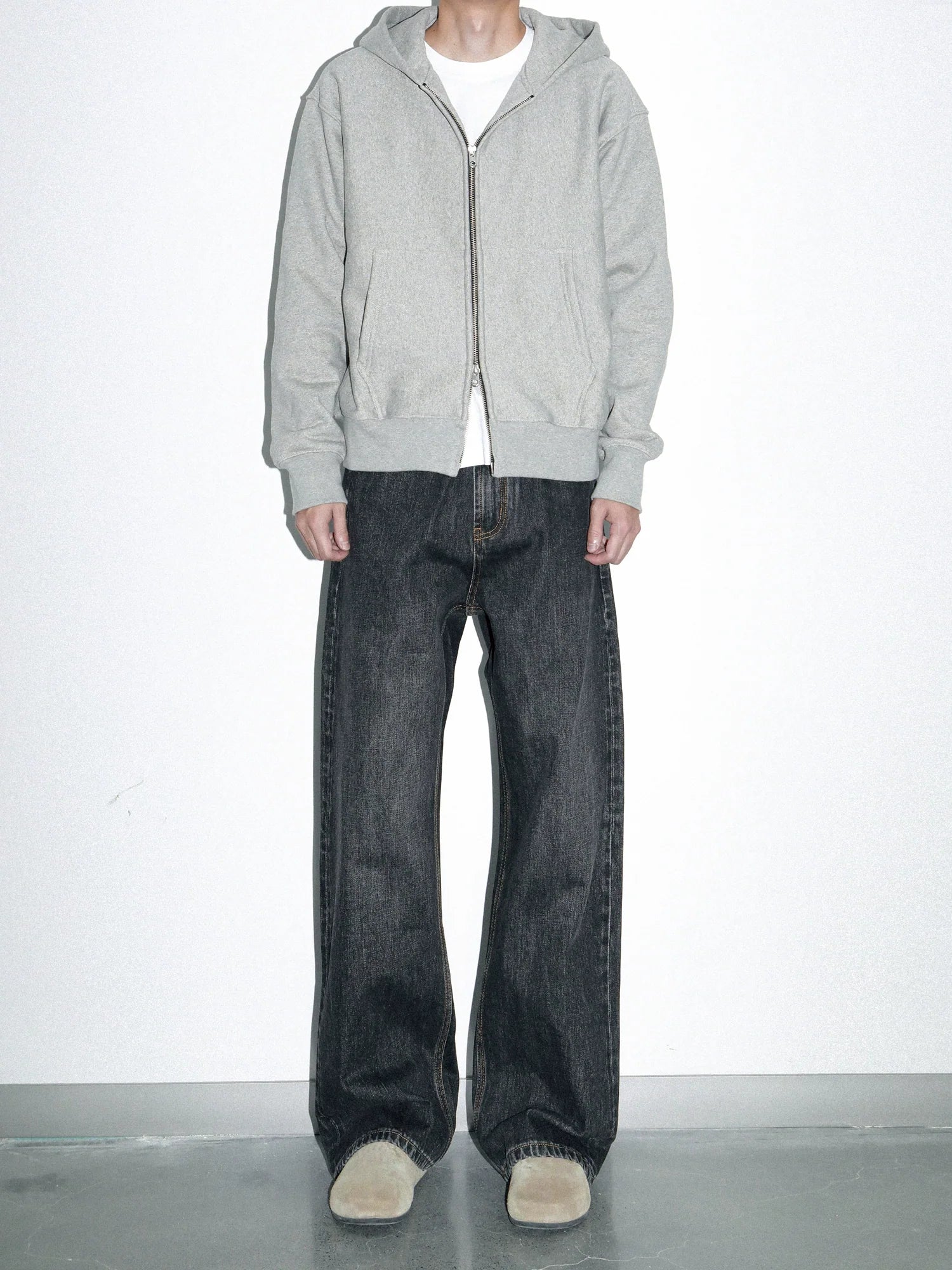 PLUS NO LOGO Casual Simple Zipper Hoodie Sweater