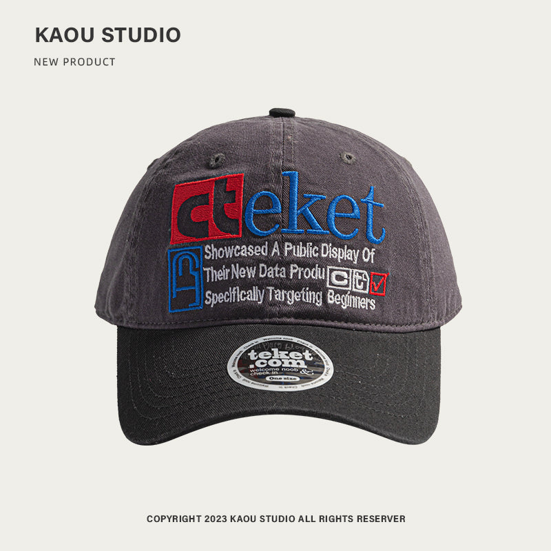 KAOU cteket Grey Color-block Letter Cap