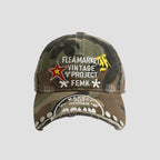 Fleamarket Camouflage Cap Embroidered Curved Brim Rivet Baseball Cap