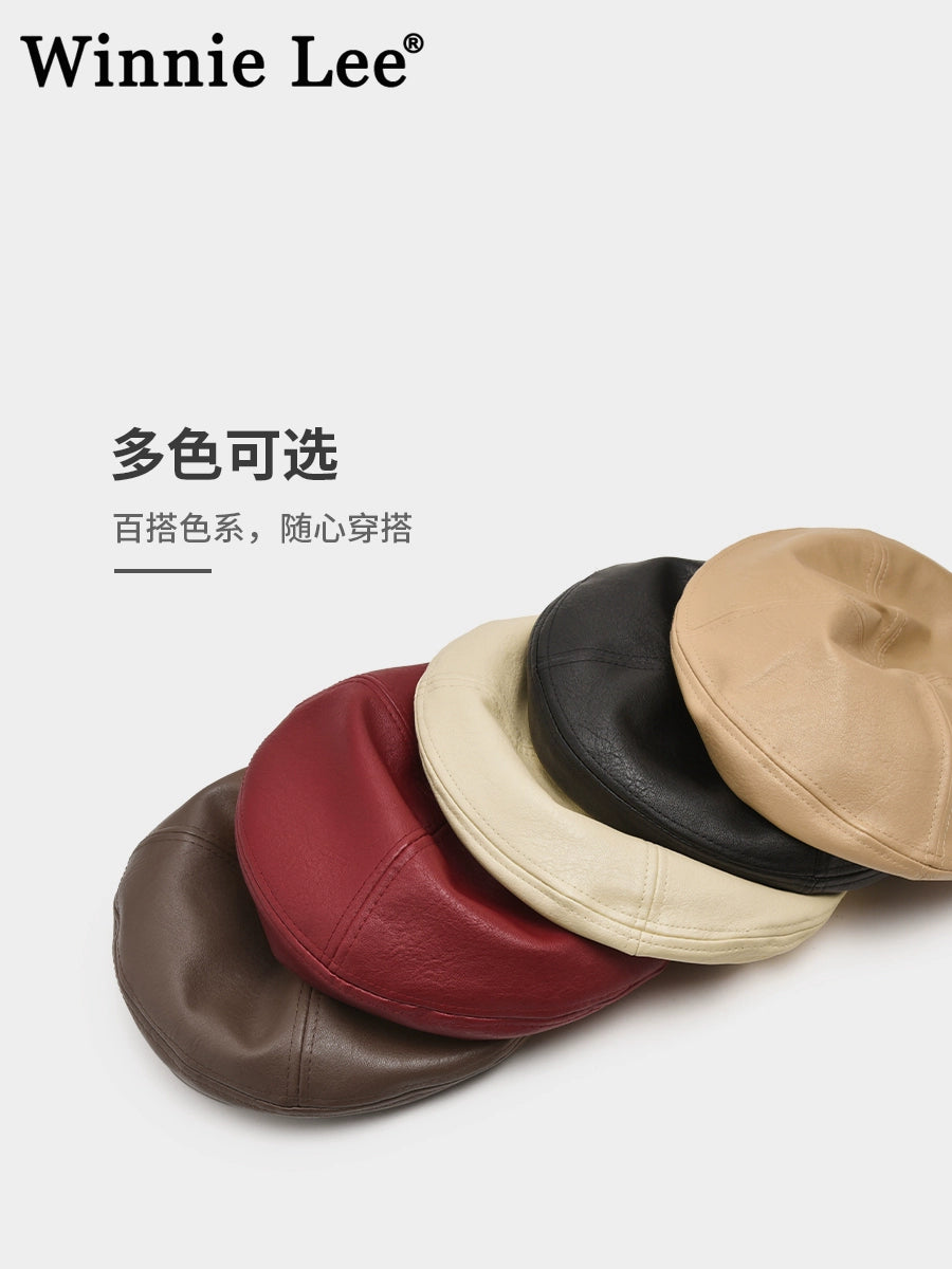Winnie Lee Leather Beret
